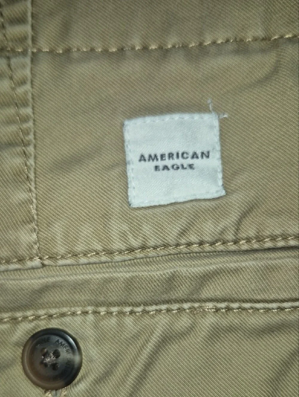 American Eagle Outfitters Men’s Olive-Tan Flat Front Shorts